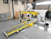 托盤(pán)捆扎覆頂膜纏繞包裝線